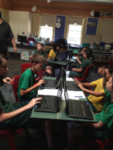 Hard at work on Hyperscore pieces at Inglewood Primary School